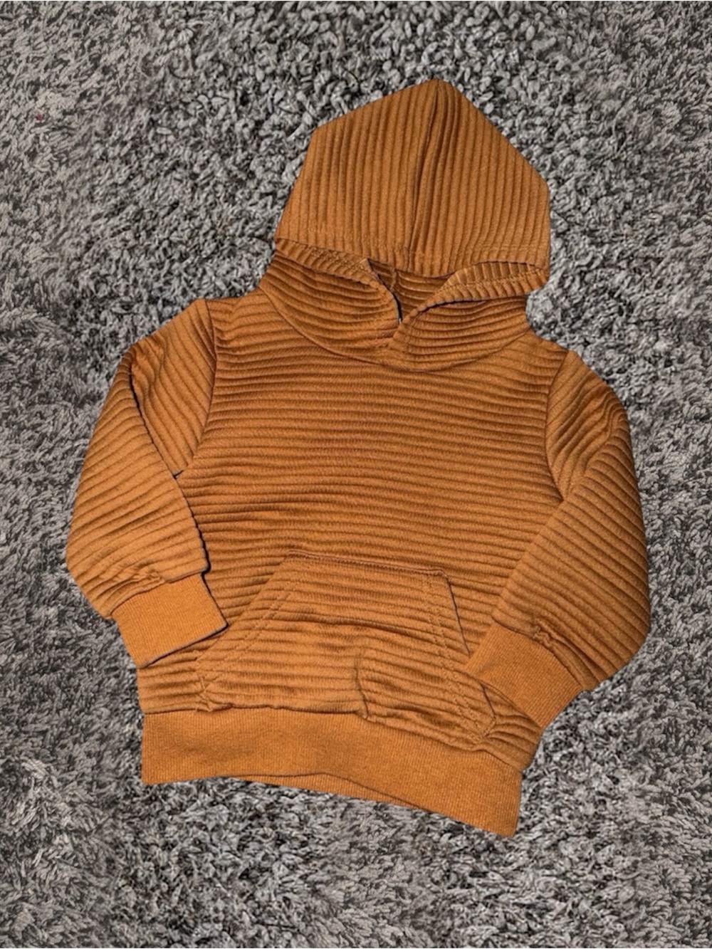 Kids Ribbed Hooded Pullover Sweatshirt
